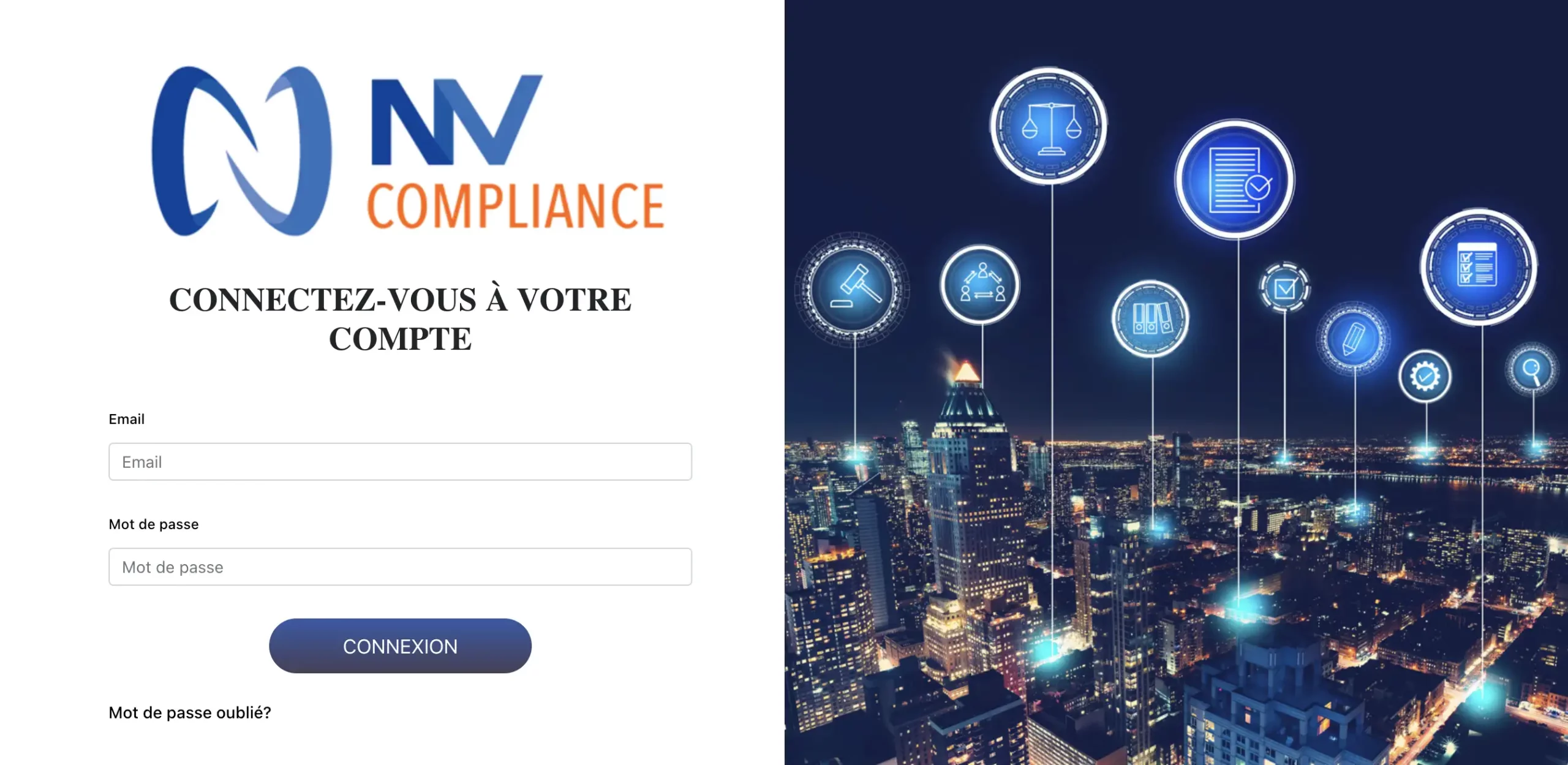 Connexion à notre outil de veille réglementaire NV Compliance
